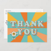 レトロ70s Groovyベビーシャワーサンキューカード ポストカード (正面/裏面)