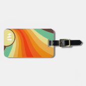 レトロ70s Groovy ストライプMonogram ラゲッジタグ (正面横)