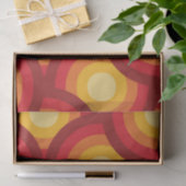 レトロ70s Groovy Circlesパターン 薄葉紙 (ギフト)