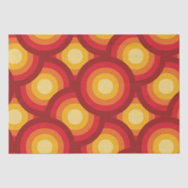 レトロ70s Groovy Circlesパターン 薄葉紙