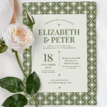 レトロ70s Groovy Green 結婚's