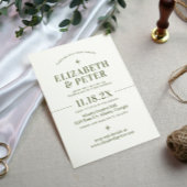 レトロ70s Groovy Green 結婚's 招待状