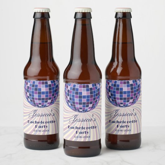 レトロ70s Groovy Last Discoバチェロレッテ ビールラベル (ボトル)