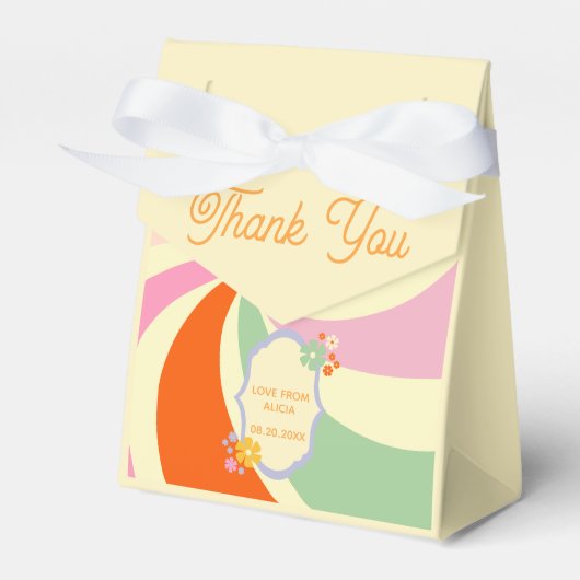 レトロ70s Groovy Waveフラワーサンキュー フェイバーボックス (正面サイド)