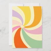 レトロ70s Groovy Wave Flower 35誕生日 招待状 (裏面)