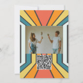 レトロ70s、QR/写真結婚付き 招待状 (裏面)