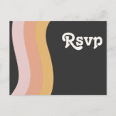 レトロ70's Rainbow Dark Menu Choice RSVPポストカード ポストカード (正面)