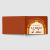 レトロ70s Rainbow Groovy Arch Photo 結婚's ゲストブック (全面)