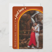 レトロ70s Rainbow Groovy Arch Photo 結婚's 招待状 (裏面)