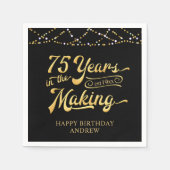 レトロ75誕生日75年メイキング・ライト スタンダードカクテルナプキン (正面)