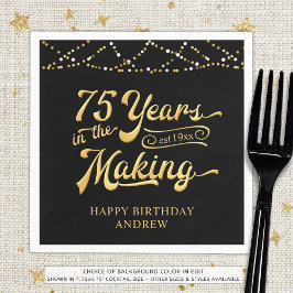 レトロ75誕生日75年メイキング・ライト スタンダードカクテルナプキン