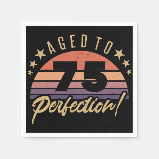 レトロ75th誕生日ユーモア スタンダードカクテルナプキン (正面)
