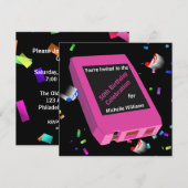 レトロ8トラック50歳誕生日 招待状 (正面/裏面)