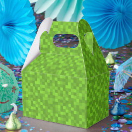 レトロ8ビットゲーム風グリーンピクセルパターン フェイバーボックス
