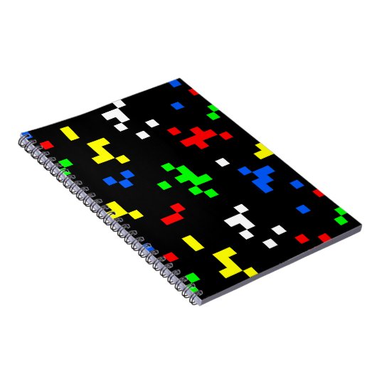レトロ8ビットビデオゲームグラフィックスパターン ノートブック (右側)