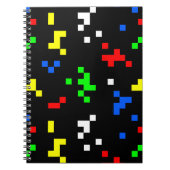 レトロ8ビットビデオゲームグラフィックスパターン ノートブック (正面)
