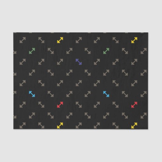 レトロ8ビット体育館の重量パターン 薄葉紙 (正面)