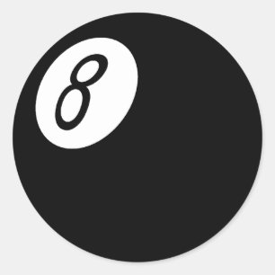 レトロ8ボール ラウンドシール