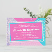 レトロ80のアポップ・アートのートバースデーパーティー 招待状 (スタンド正面)