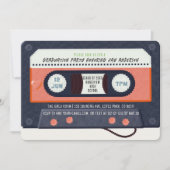 レトロ80のカセットテープ音楽レッド卒業 招待状 (正面)