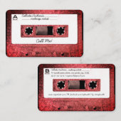 レトロ80のサンゴグリッターカセットテープ混合テープ 名刺 (正面/裏面)