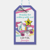 レトロ80のスケートパーティー誕生日ありがとう ギフトタグ (正面)