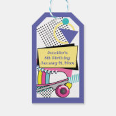 レトロ80のスケートパーティー誕生日ありがとう ギフトタグ (裏面)