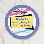 レトロ80のスケートパーティー誕生日ありがとう フェイバータグ (裏面)