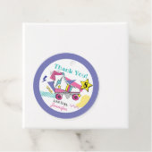 レトロ80のスケートパーティー誕生日ありがとう フェイバータグ (インサイチュ)