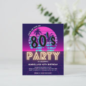 レトロ80のディスコパーティー誕生日予算招待状 (スタンド正面)