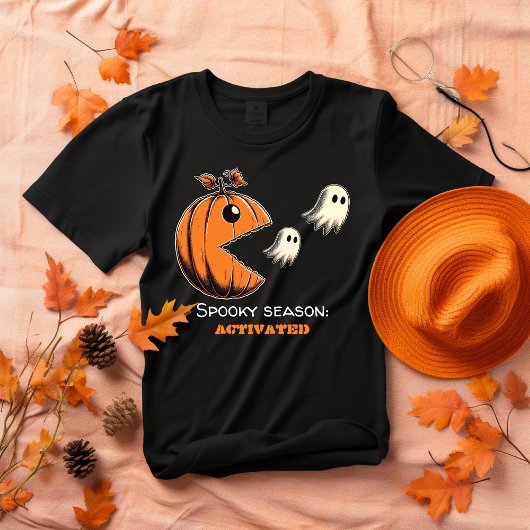 レトロ80のハロウィーンビデオゲームパンプキン幽霊 Tシャツ