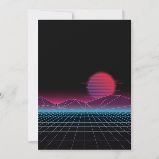 レトロ80の新しいウェーブ卒業写真の発表 招待状 (裏面)