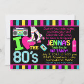 レトロ80の素晴らしバースデーパーティ招待状 招待状 (正面)
