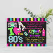 レトロ80の素晴らしバースデーパーティ招待状 招待状 (スタンド正面)