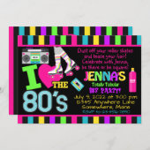 レトロ80の素晴らしバースデーパーティ招待状 招待状 (正面/裏面)