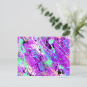 レトロ80の絵を描(ばちゃばちゃ)跳ねる – 紫 ポストカード (スタンド正面)