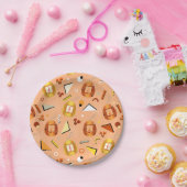 レトロ80オレンジタマゴッチ ペーパープレート (パーティー)