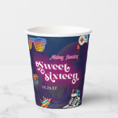 レトロ80ズスウィート16バースデーパーティー 紙コップ (正面)