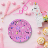 レトロ80ズピンクたまごち ペーパープレート (パーティー)