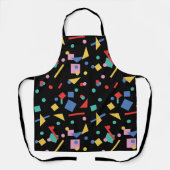 レトロ80ポップ・アートの年代の芸術的な幾何形状 エプロン (正面)
