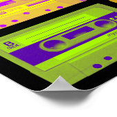 レトロ80ポップ・アートのsのカセットテープ ポスター (角)