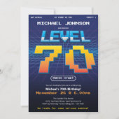 レトロ80代おもしろい70歳の誕生日パーティー 招待状 (正面)