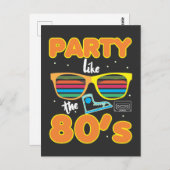 レトロ80年代のような80年代のパーティー ポストカード (正面/裏面)