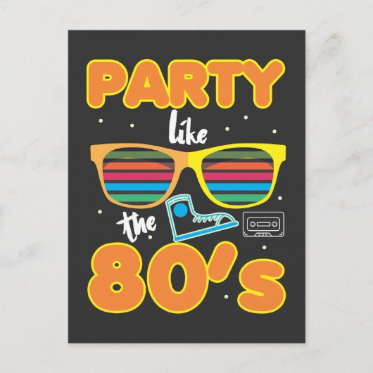 レトロ80年代のような80年代のパーティー ポストカード (正面)
