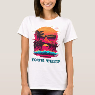 レトロ80年代のヴィンテージヤシカリブのの木 Tシャツ