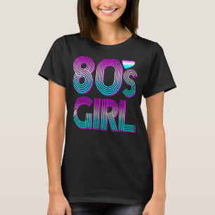 レトロ80年代の女の子1980年代の1980年代の女性 Tシャツ