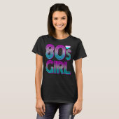 レトロ80年代の女の子1980年代の1980年代の女性 Tシャツ (正面フル)