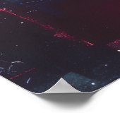 レトロ80年代の映画ポスターにヤシの木が日没 ポスター (角)