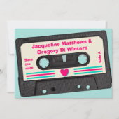 レトロ80年代の音楽ミックステープ日付を保存 招待状 (正面)