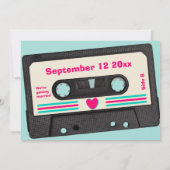 レトロ80年代の音楽ミックステープ日付を保存 招待状 (裏面)